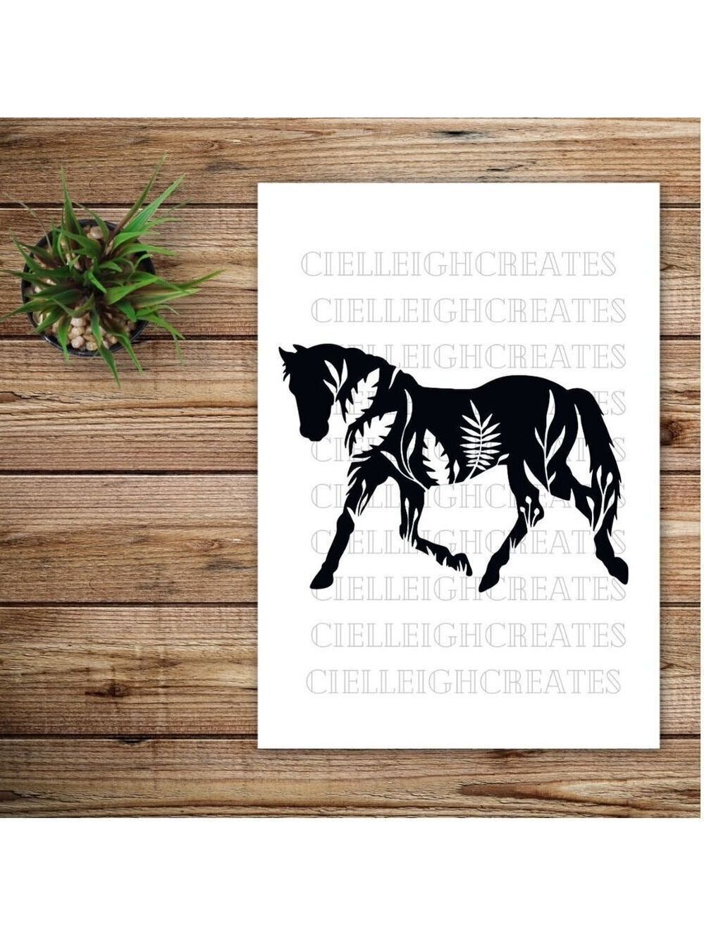 *2 for $20* Floral Horse Vinyl decal sticker Handcrafted